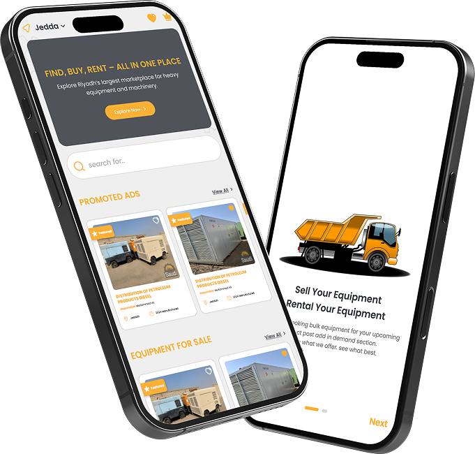 heavy equipment rental in saudi arabia mobile application 2025